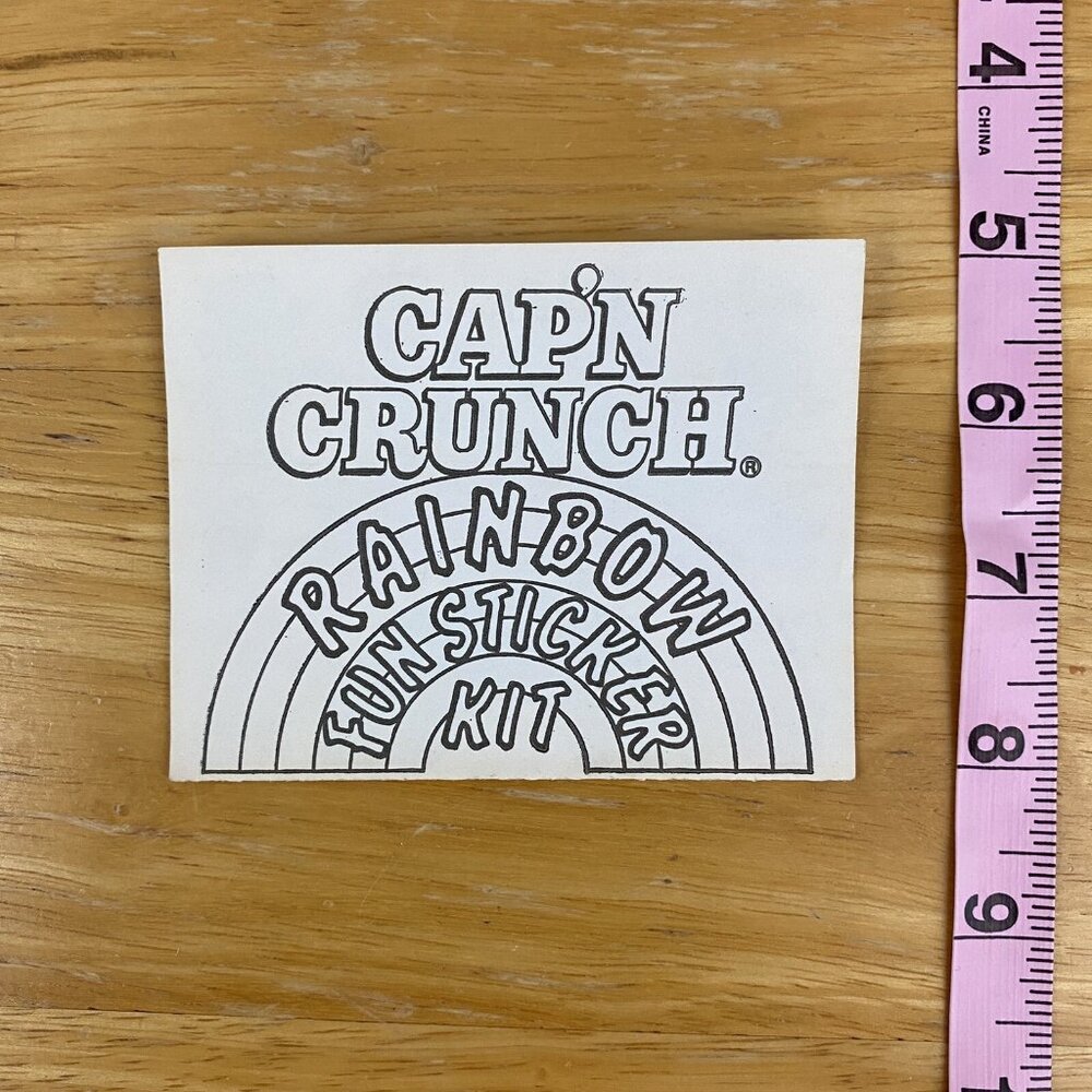 Vintage Cap'n Crunch Rainbow Fun Sticker Cereal Premium Lafoote Beast Smedley